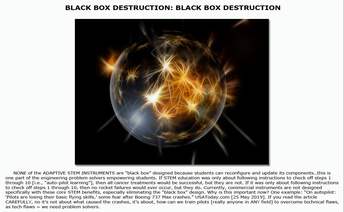 ADAPTIVE STEM INSTRUMENTS for GLOBAL HEALTH SCIENCE INSTITUTE part E, black box destruction.